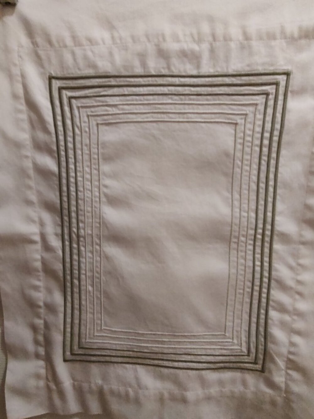 DEA BOUDOIR SHAM MILANO EGYPTIAN COTTON SATEEN GREEN 6-LINE EMBROIDERY ITALY